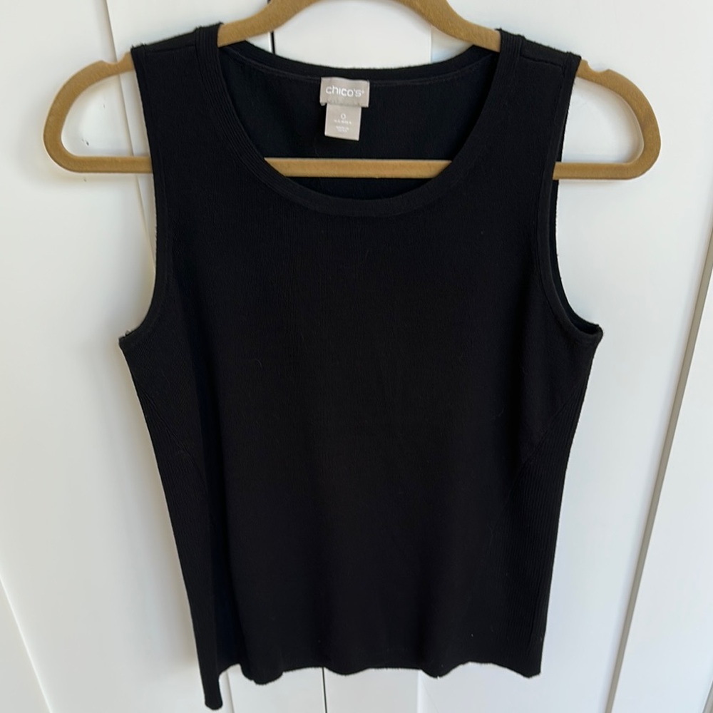 Chico's Black Sweater Tank Top Size S